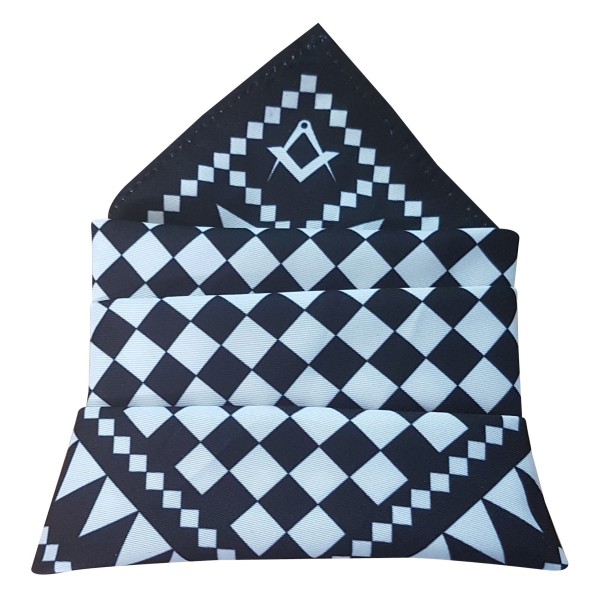Masonic Handkerchief In Black & white S&C