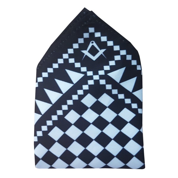 Masonic Handkerchief In Black & white S&C