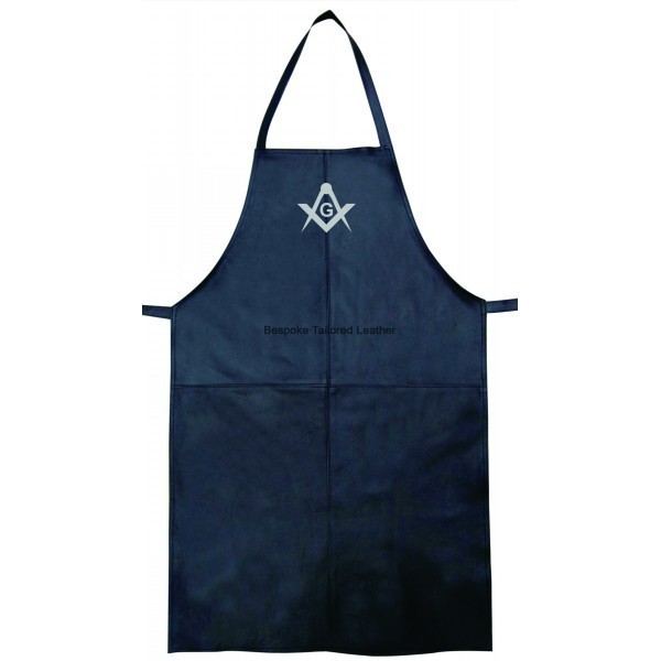 Masonic Real Leather Bib apron in SC&G in Silver