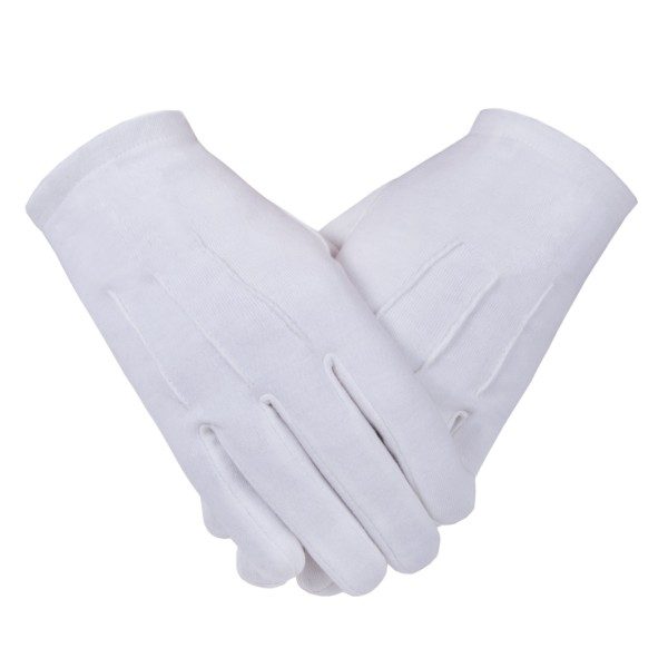 Freemasons Masonic Plain Cotton Gloves With 3 Darts