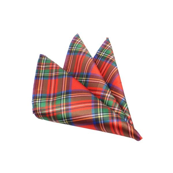 Royal Stewart Tartan Printed Pocket Square Handkerchief